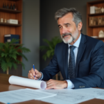 Architecte homme en costume dans un bureau moderne