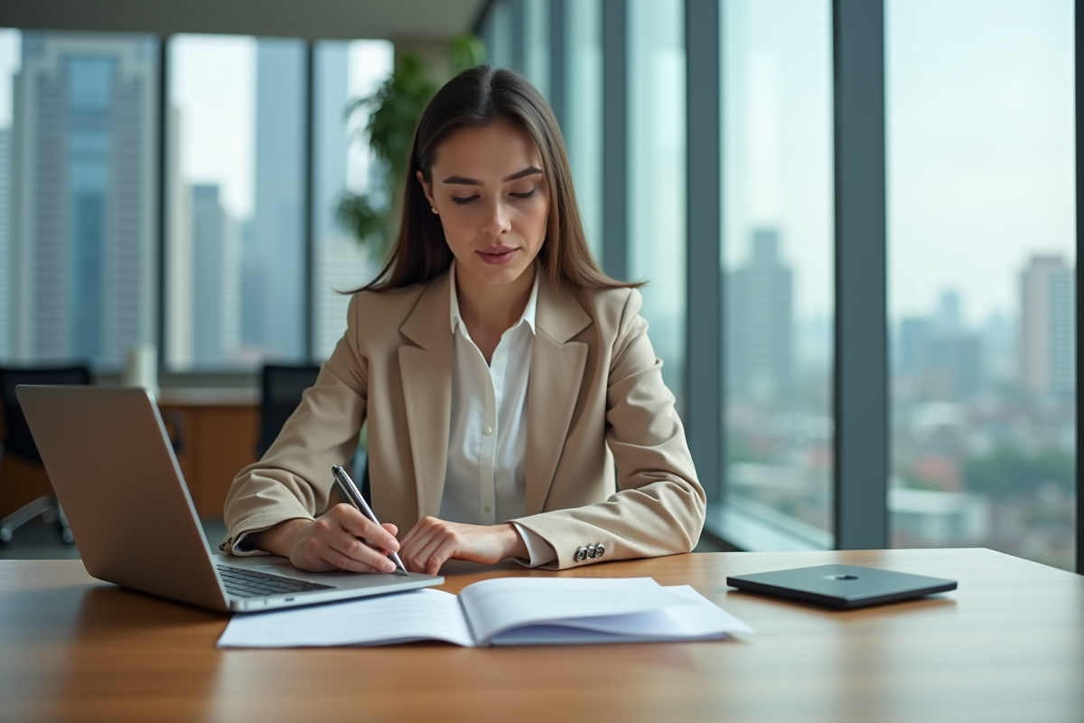Jeune femme en réunion d