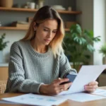 Femme consultant une application d'investissement sur smartphone à côté de documents financiers, illustrant la diversification épargne et livret A
