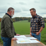 Homme en vêtements décontractés près d'un notaire rural