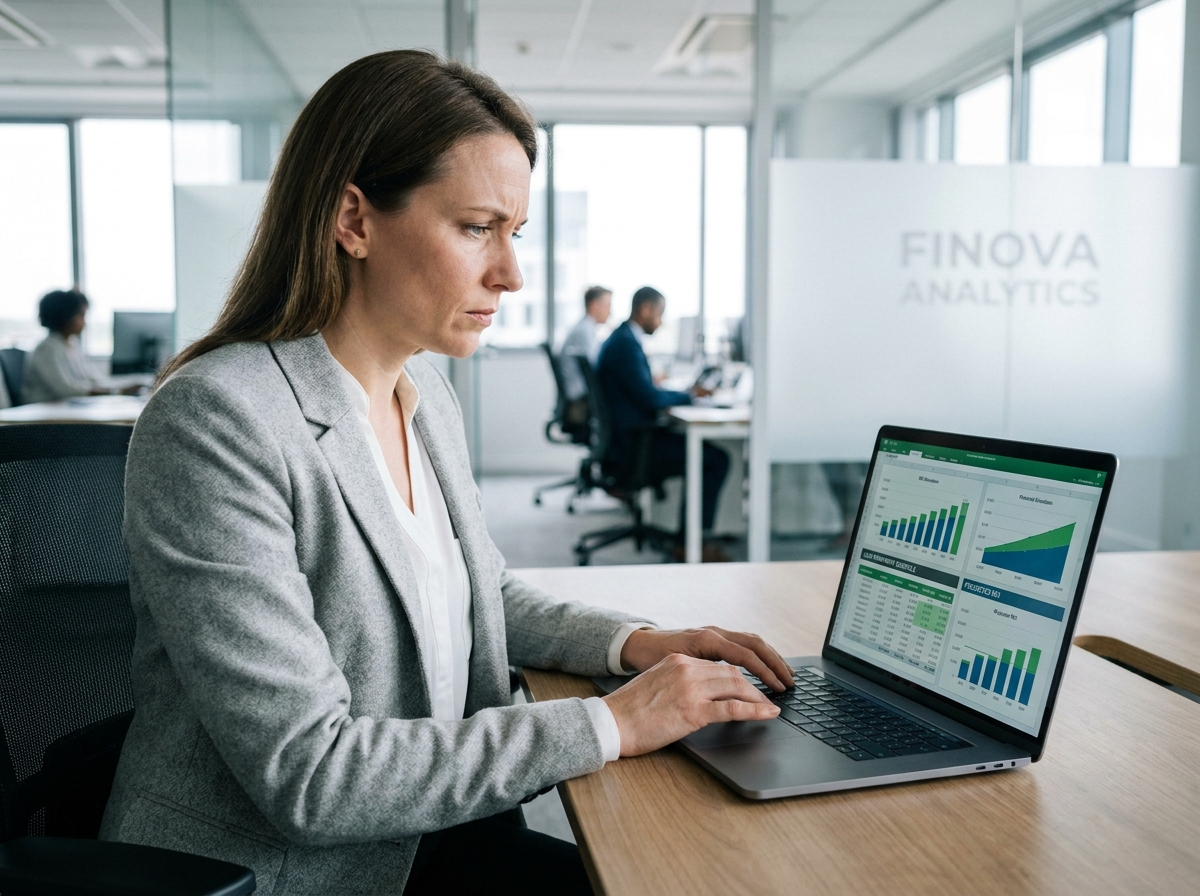 Conseillère Meilleurtaux réalisant une simulation de crédit travaux avec calcul du retour sur investissement sur ordinateur
